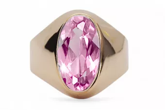 Anneau Améthyste Or rose 14 carats vintage d'origine Artisanat vintage vrc077r